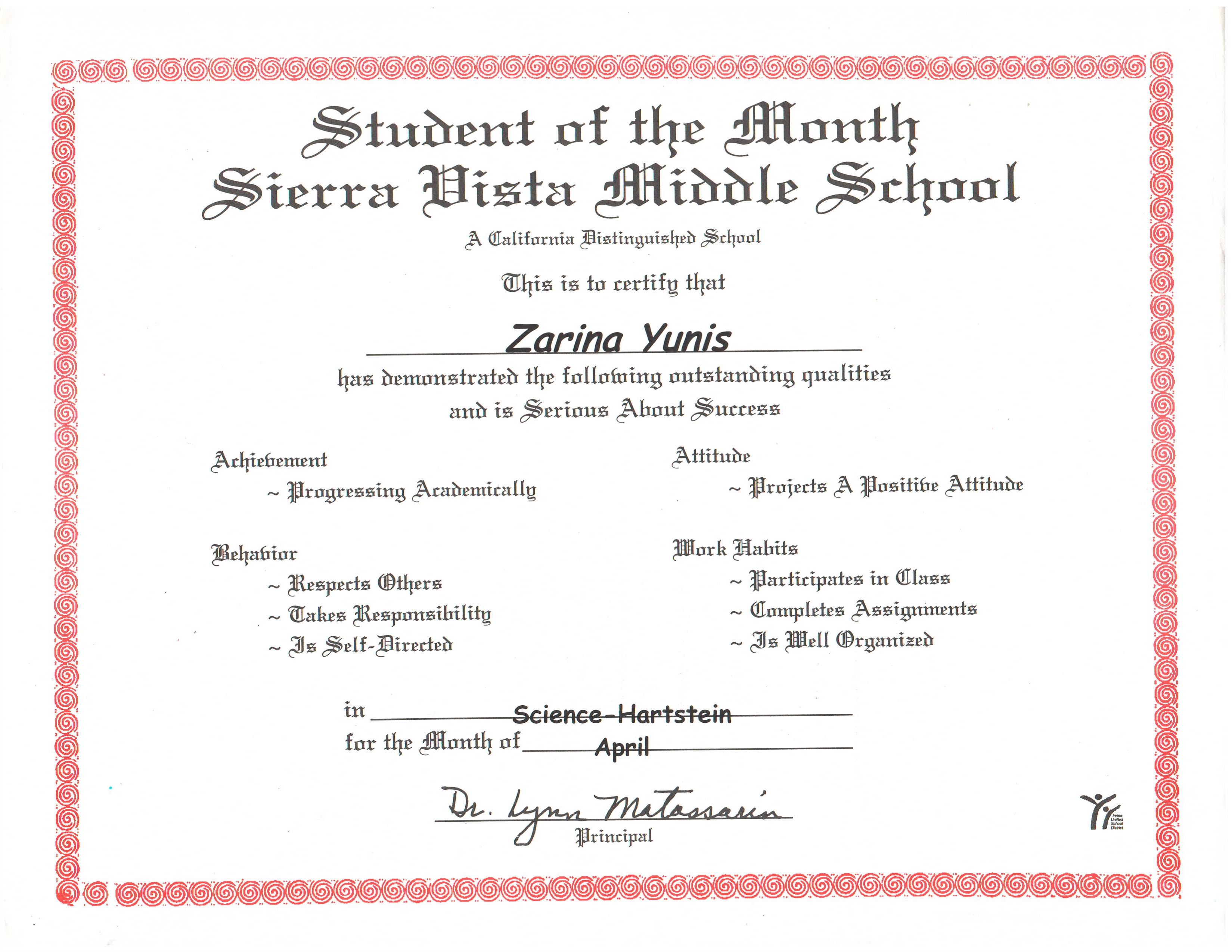 16.4.1 Student of the Month