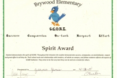 15.4.12 Spirit Award